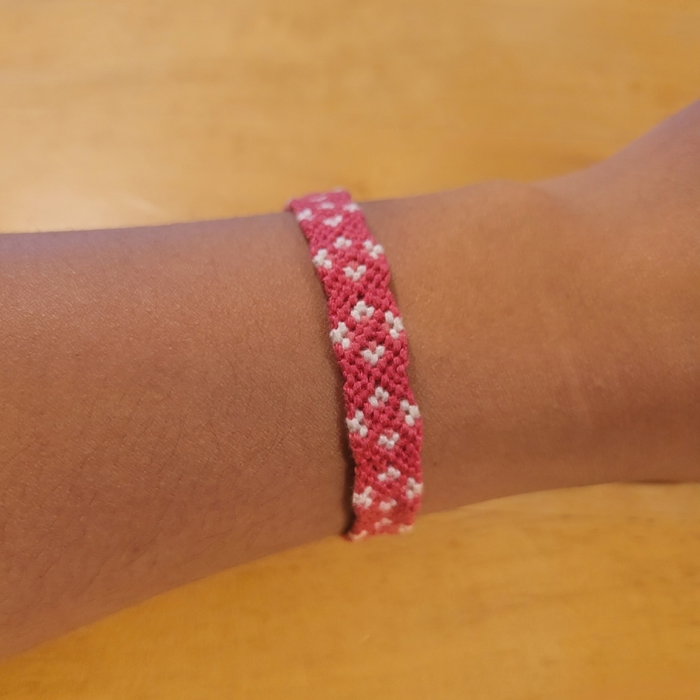 Pink and White Friendship Bracelet